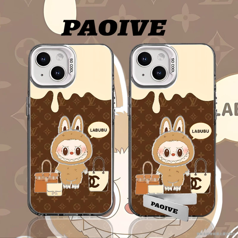 拉布布创意适用苹果华为vivoiPhone小米三星防摔彩银手机壳