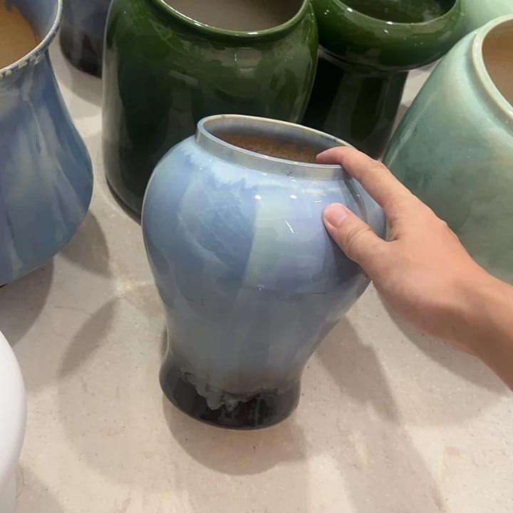 白泥花盆微瑕无孔