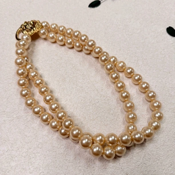 铜合金仿珍珠项链 【六六中古】孤品气质晚宴款项链th8033链长42