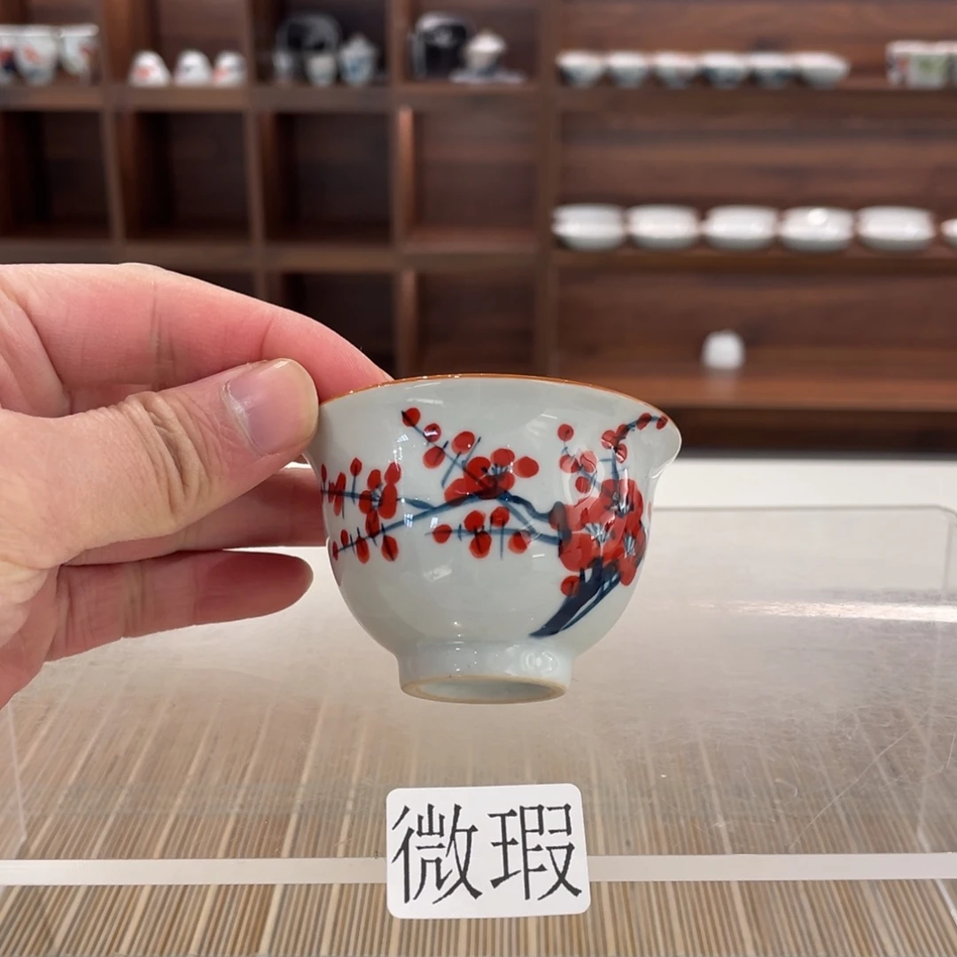 釉下手绘茶具微瑕