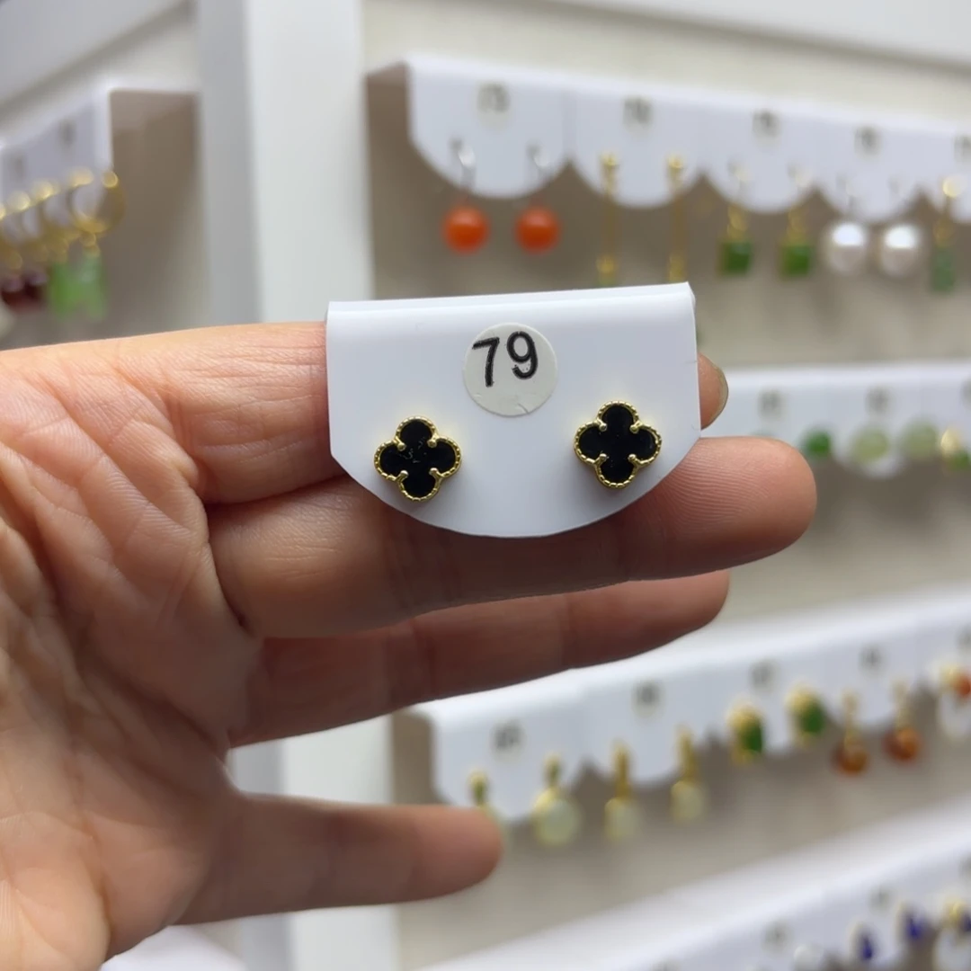 和田玉银S925镶嵌耳饰