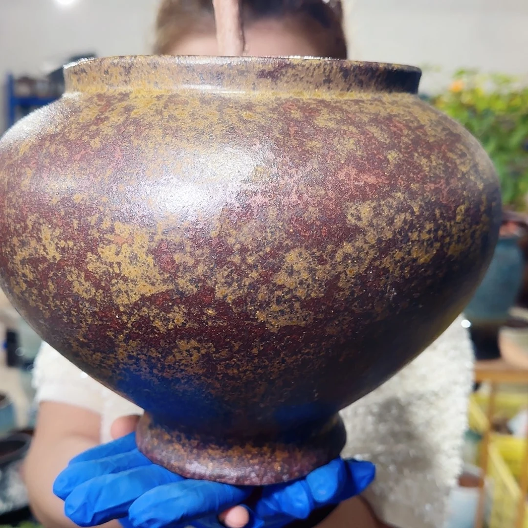 紫砂花盆高21口17