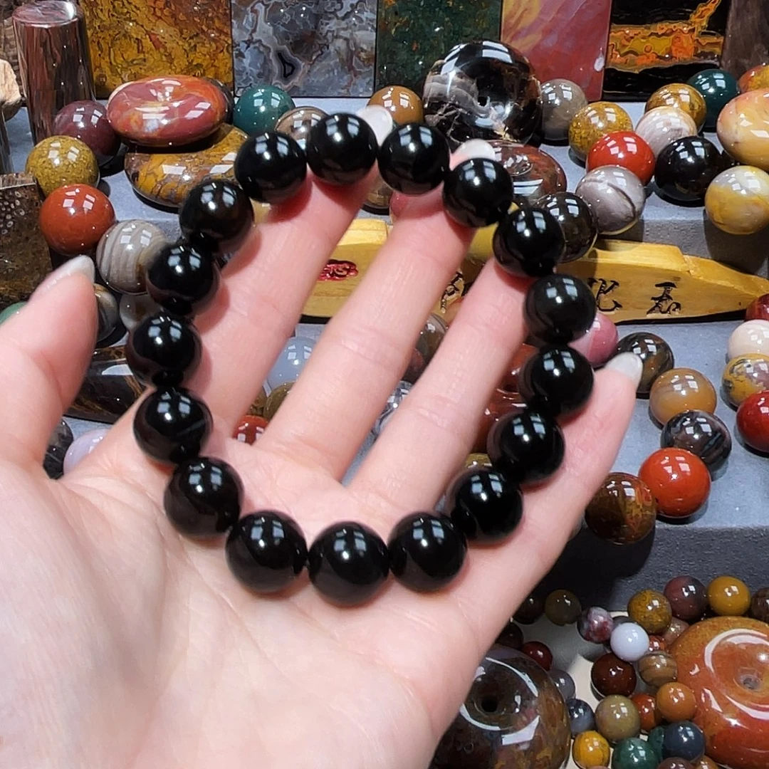 㿝***氼硅化玉未镶嵌天然北票硅化玉手串13.2