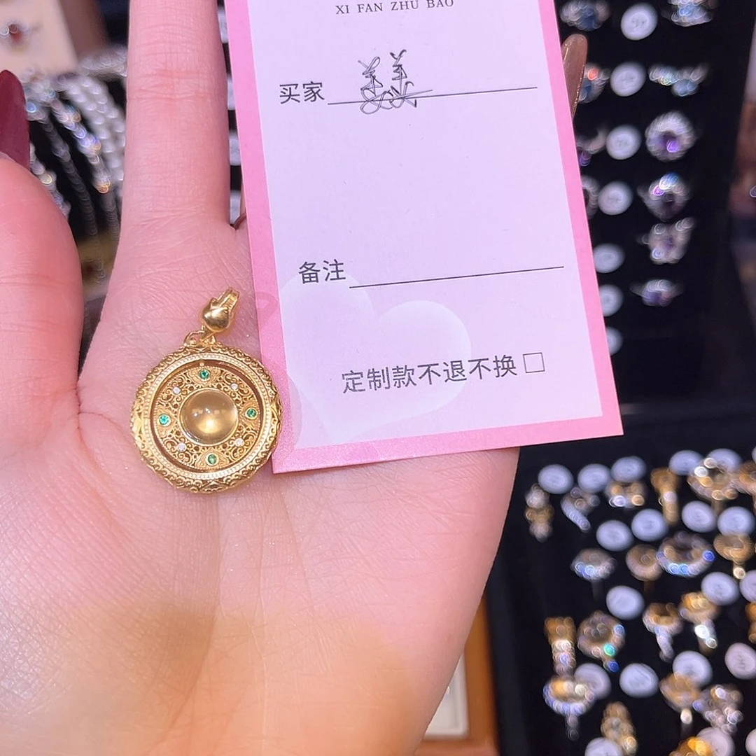 黄晶颈饰银S925镶嵌姜****?