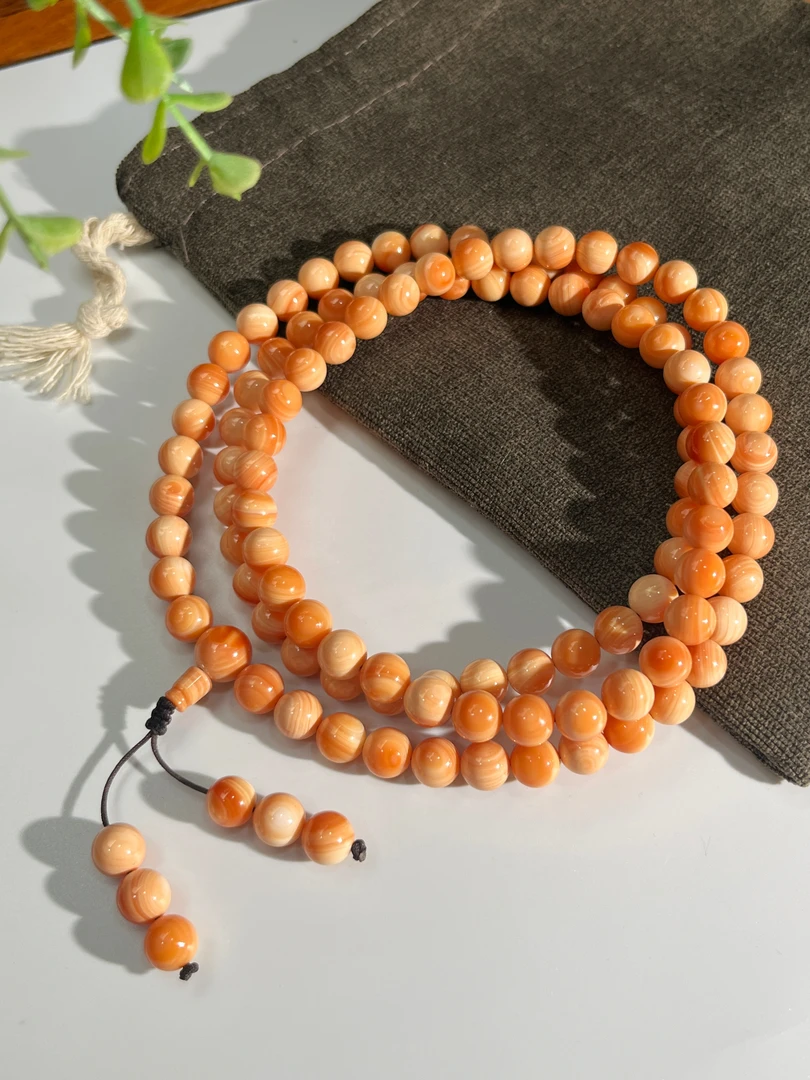 【大美】56814-红 c 圆珠素款项链108