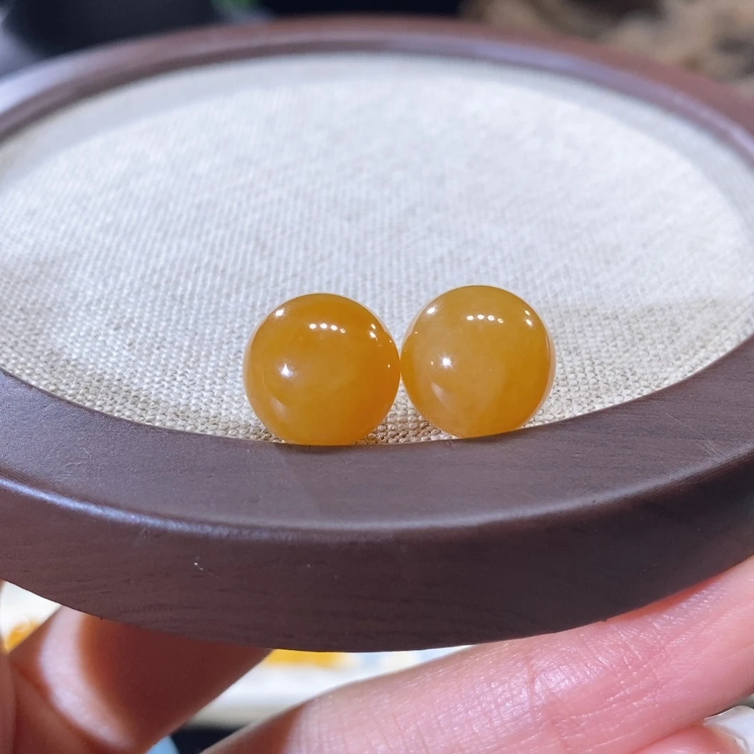 翡翠未镶嵌颈饰翡翠满黄圆珠13+mm多样性发一