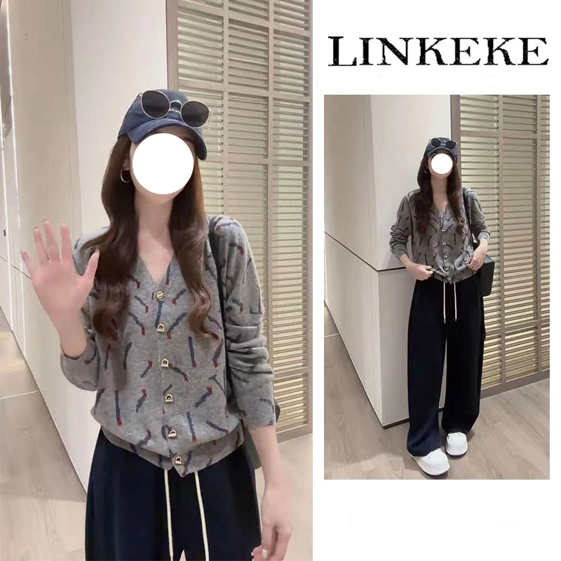 大码女装胖MM复古气质长袖针织开衫女秋冬季宽松慵懒显瘦外穿上衣