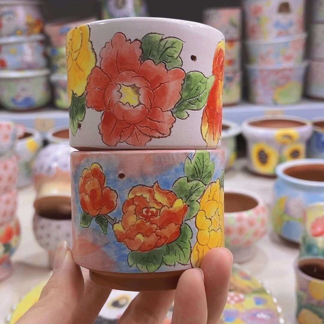 瑕疵所见所得景德镇红陶泥多肉花盆