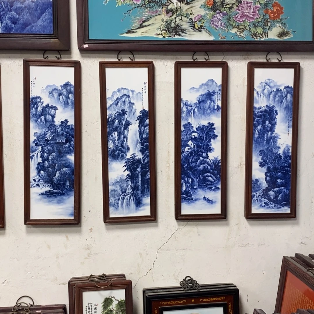 瓷80*28*4景德镇瓷板画柴窑烧制