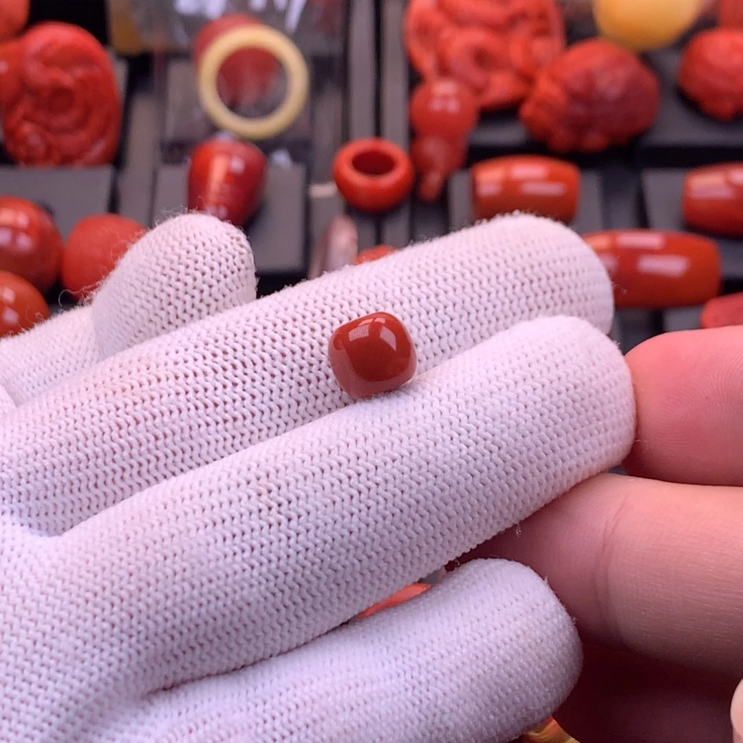 南红玛瑙未镶嵌川料原矿满色满肉老型单珠9mm+