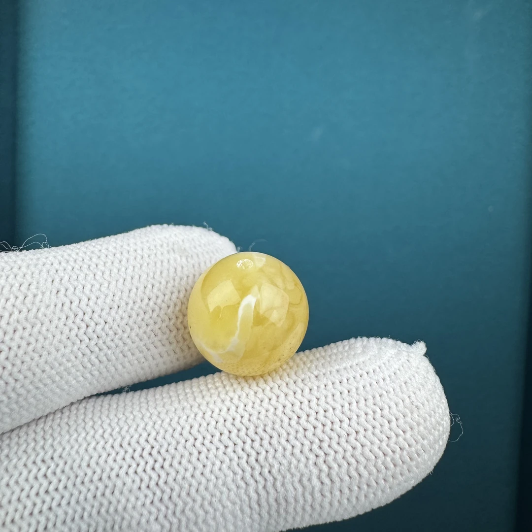 D4239[瑕疵]天然蜜蜡 圆珠14mm支持复检假一罚十