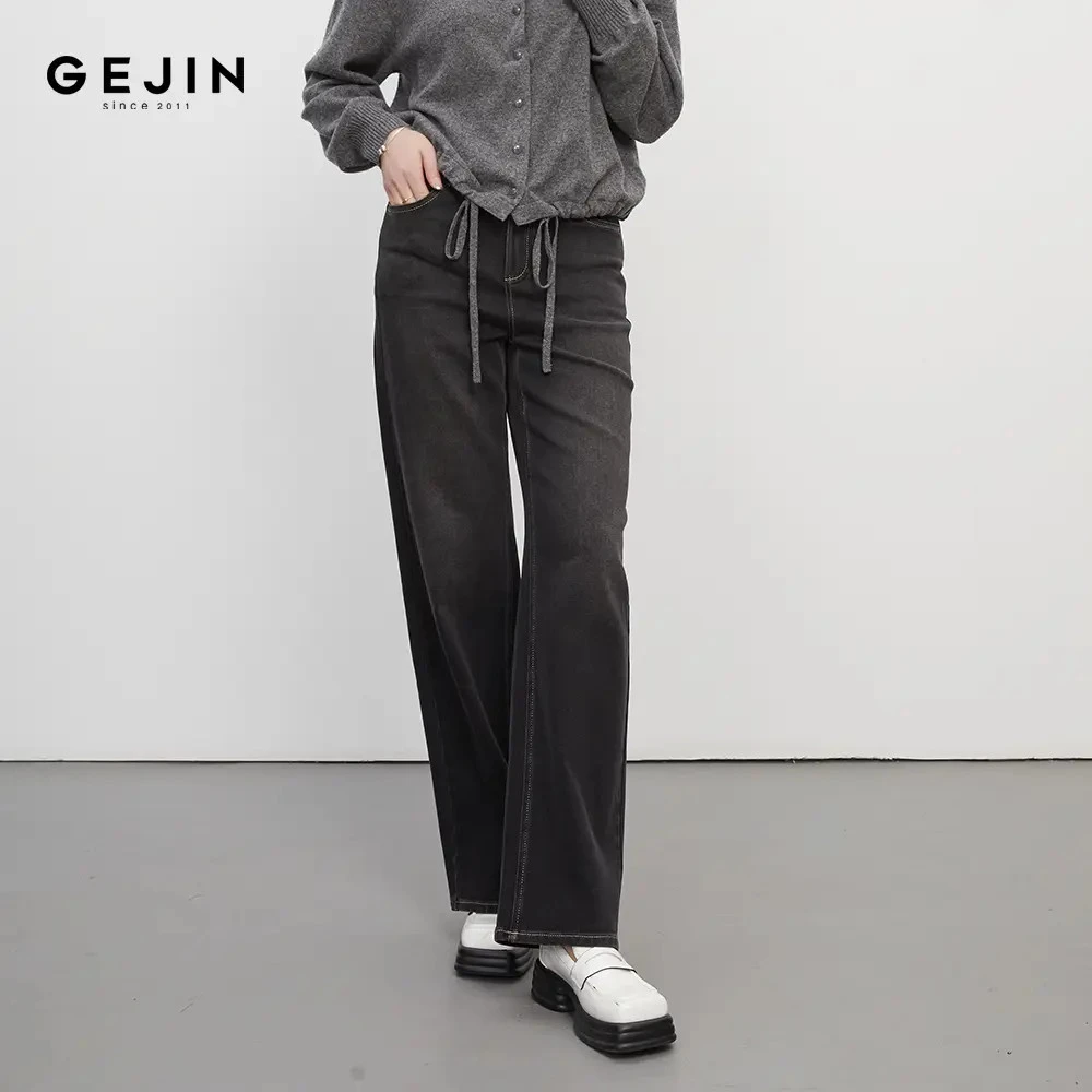 GEJIN/歌锦秋季时尚新款修身显瘦丹宁风时尚直筒牛仔裤9332530323