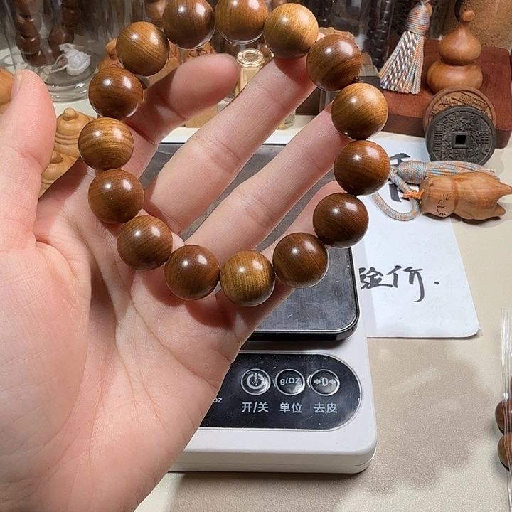 檀香木印度迈索尔老山檀香玉化1.5/13横纹猫眼沉水