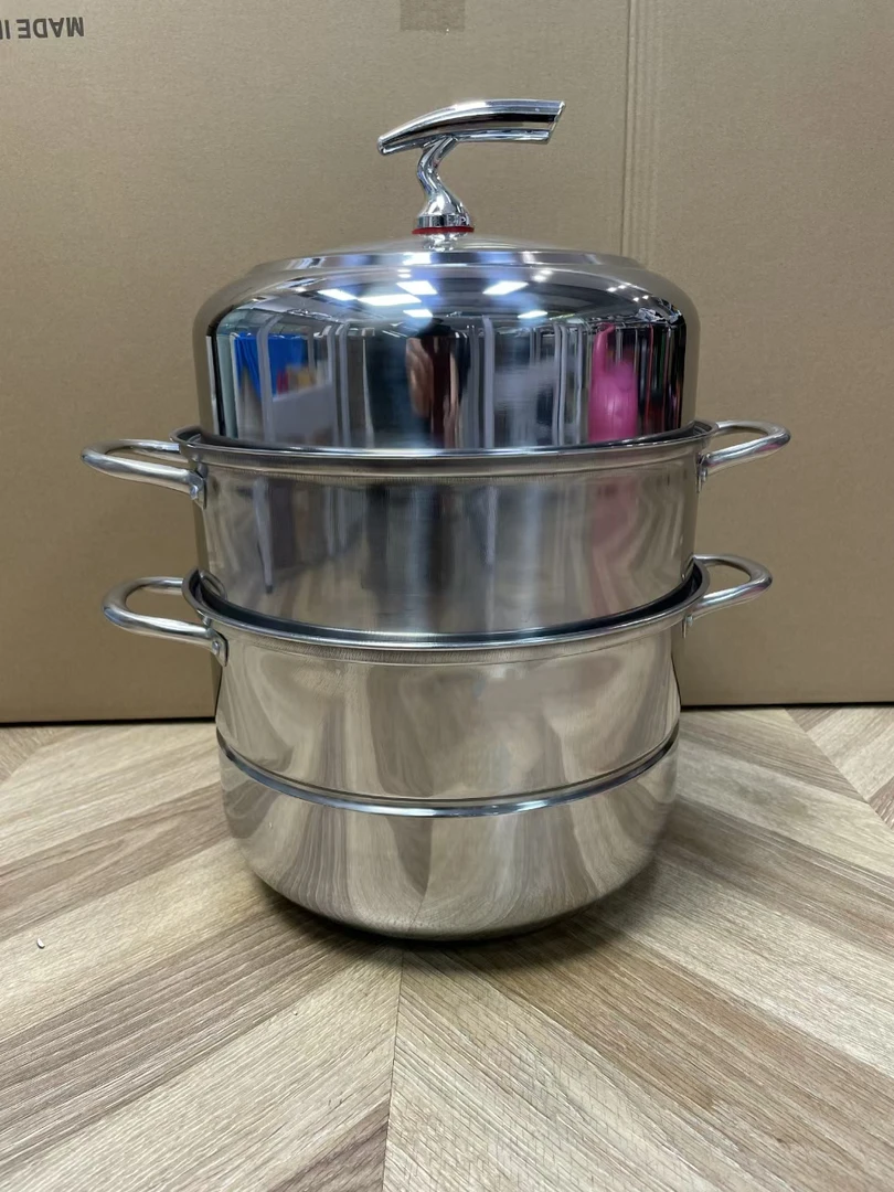 【28cm】Z新款不锈钢蒸锅家用加高加厚三层 食品级一体成型蒸煮锅