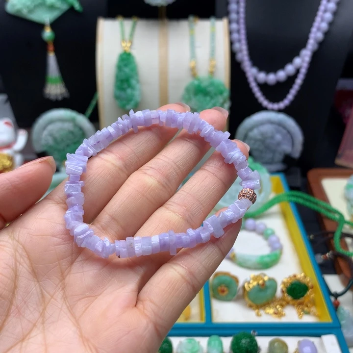 未镶嵌手链翡翠紫翡碎石手串
