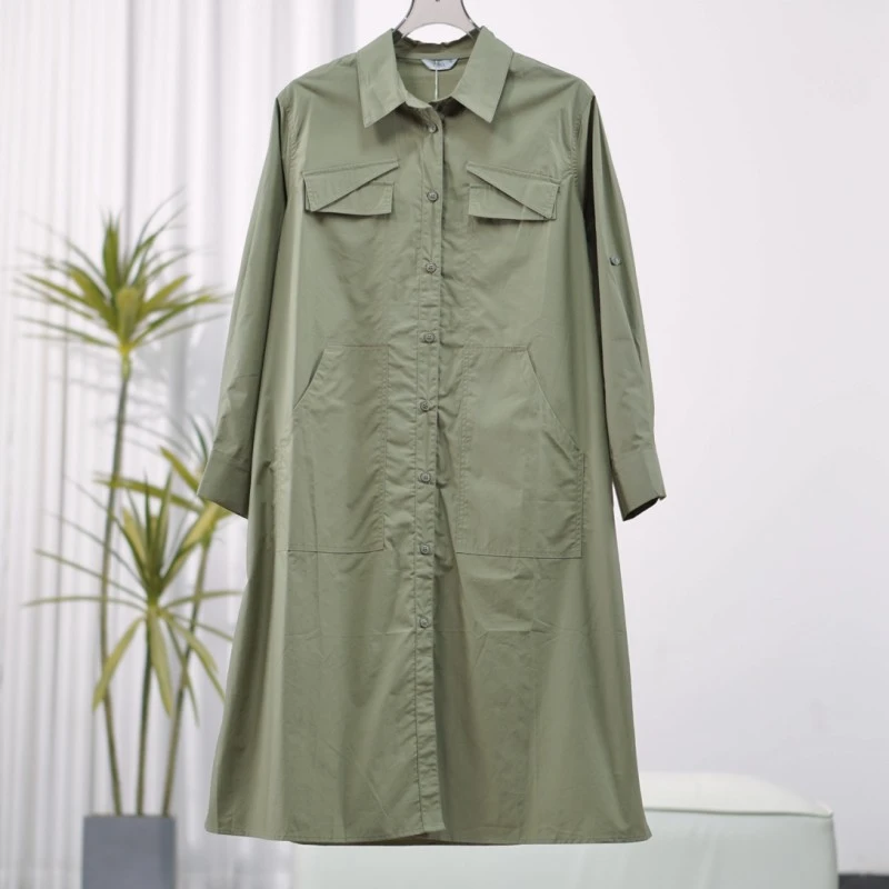 一路童行  谷系列 A125  品牌撤柜女装简约衬衫裙 213XLY508