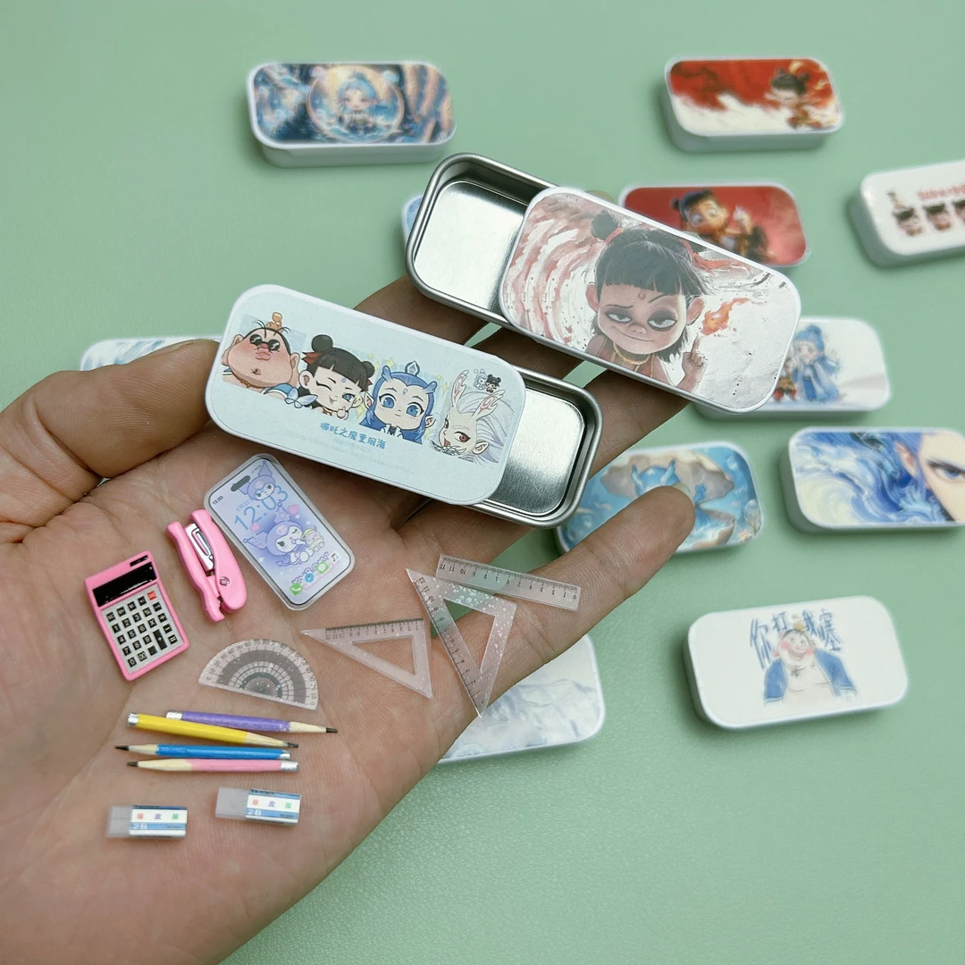 哪吒魔童款迷你文具盒仿真物品微缩玩具学习用品小人国过家家玩具