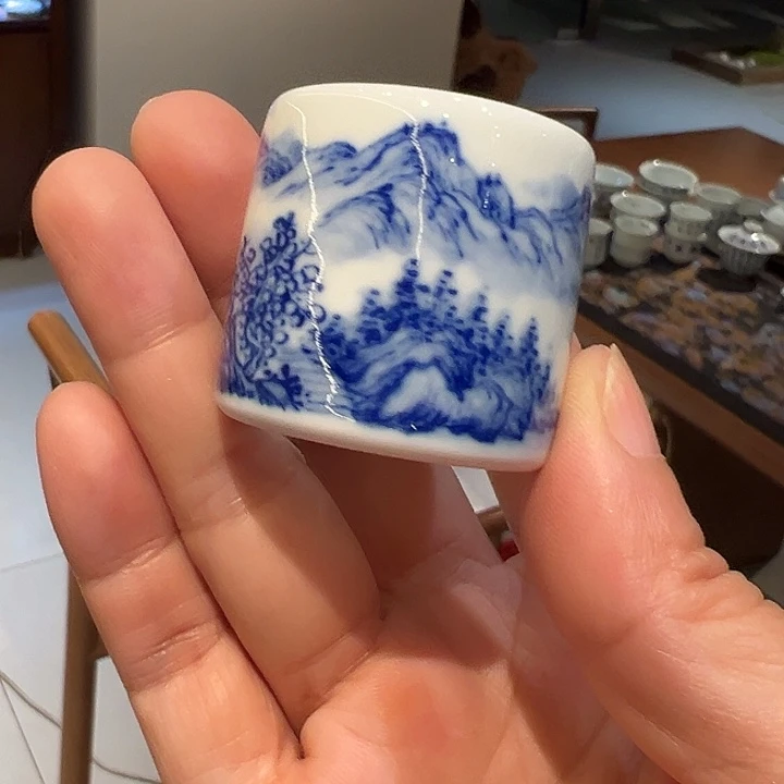 怡琅柴窑手工手绘扳指盖置