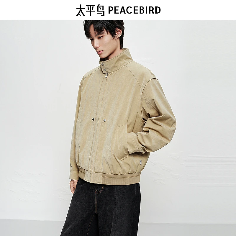 【商场同款】太平鸟男装25冬新款工装痞帅仿麂皮夹克外套B2BCF4231