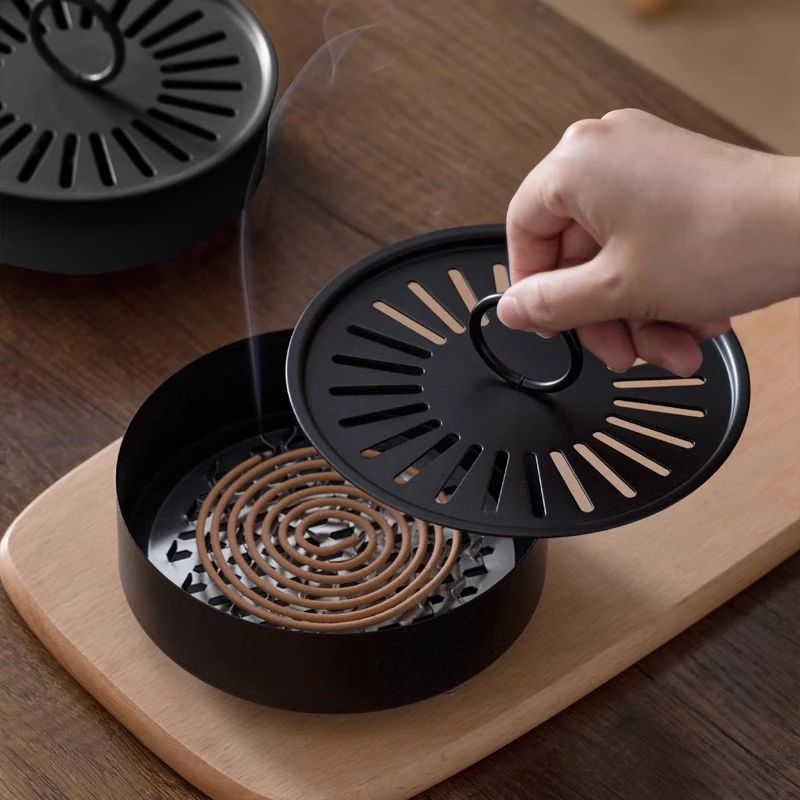 侘寂风蚊香盘托防烫防火高级感蚊香架家用接灰蚊香铁艺檀香蚊香盒