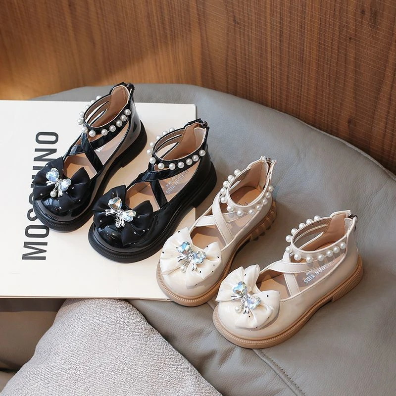 女童玛丽珍蝴蝶结公主鞋2025春夏新款软底韩版中小童宝宝皮鞋单鞋