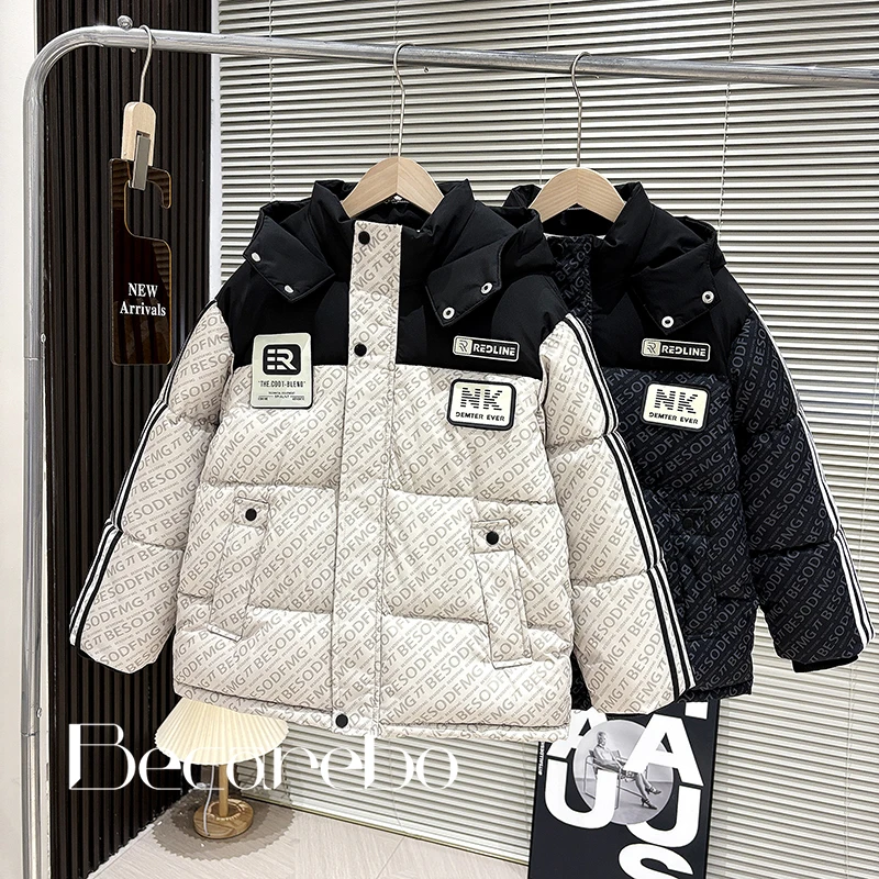 【简约风】青少年儿童装男童冬装棉服外套大童冬季男孩加厚保暖棉衣