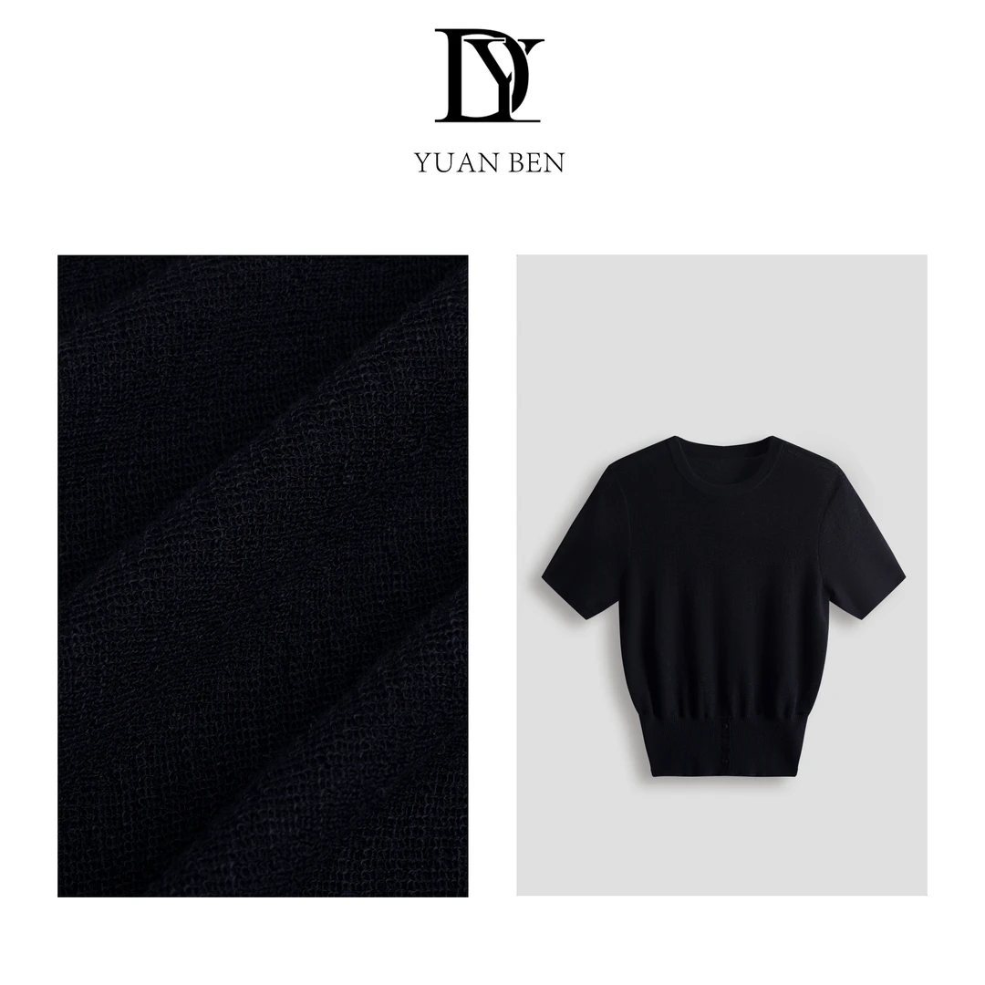 大缘·缘本【闲适时光】夏季极简束腰显瘦短袖上衣 DW25110