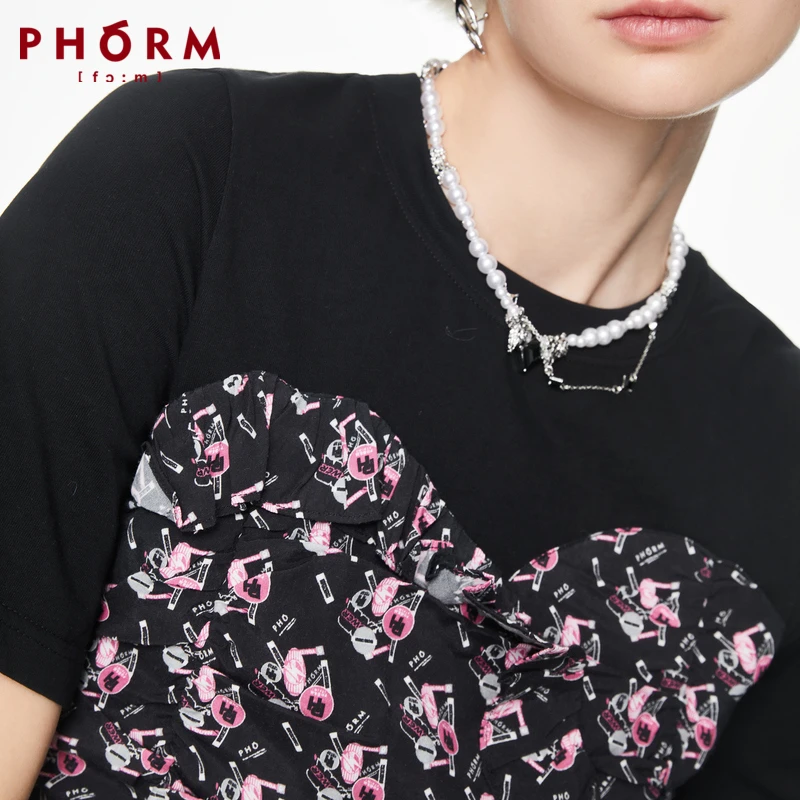 【昕昕严选】PHORM春装新款印花拼接短裙显瘦连衣裙Q51232116