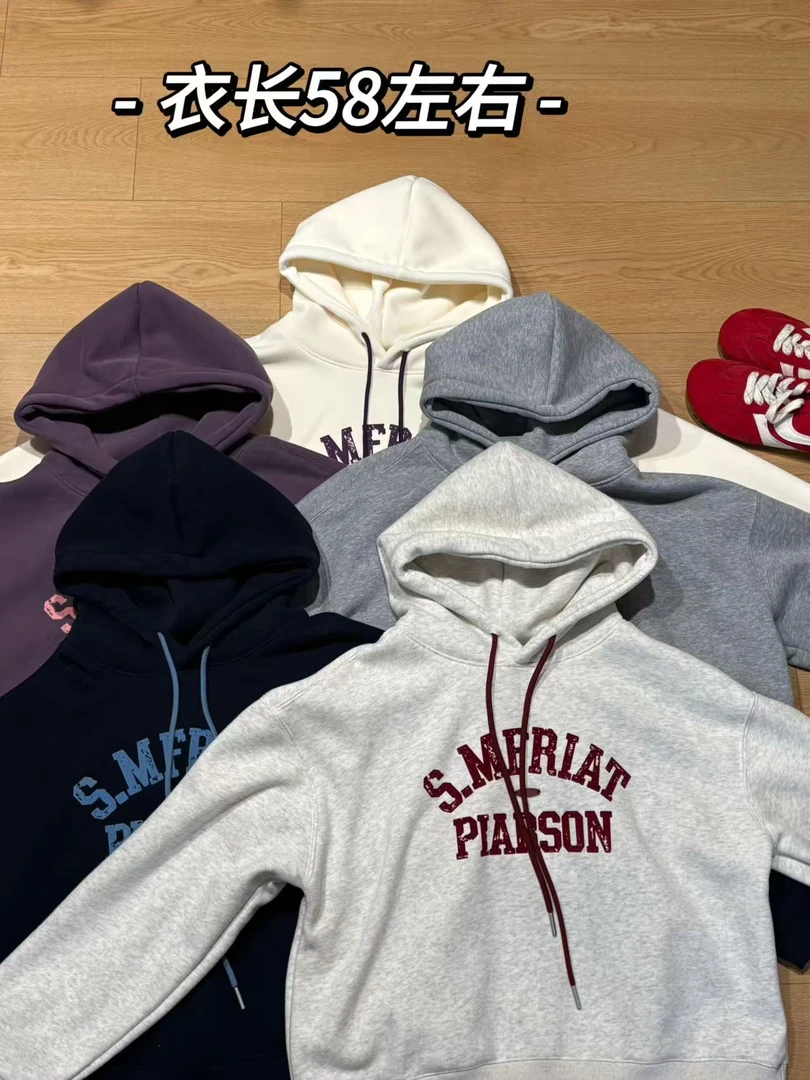 #【志玲家】12565款连帽字母加绒卫衣秋冬休闲款