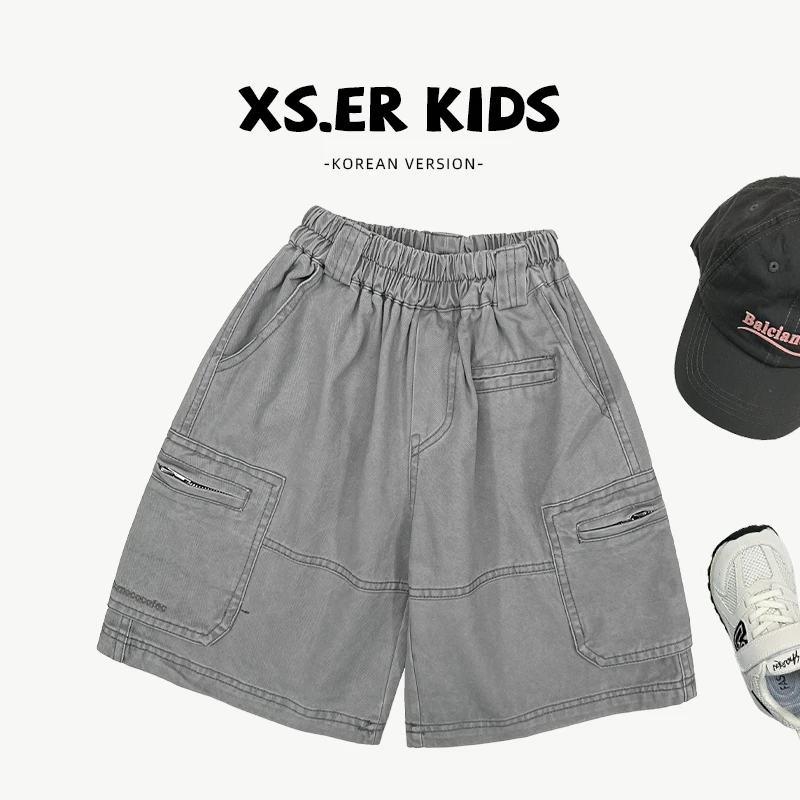 【小首尔】原版-现货-儿童夏砂洗牛仔短裤五分裤子HBB7233