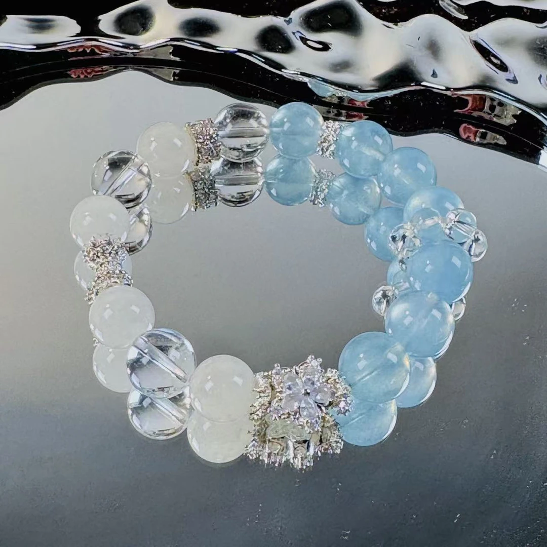 海蓝宝梦幻晶彩手链