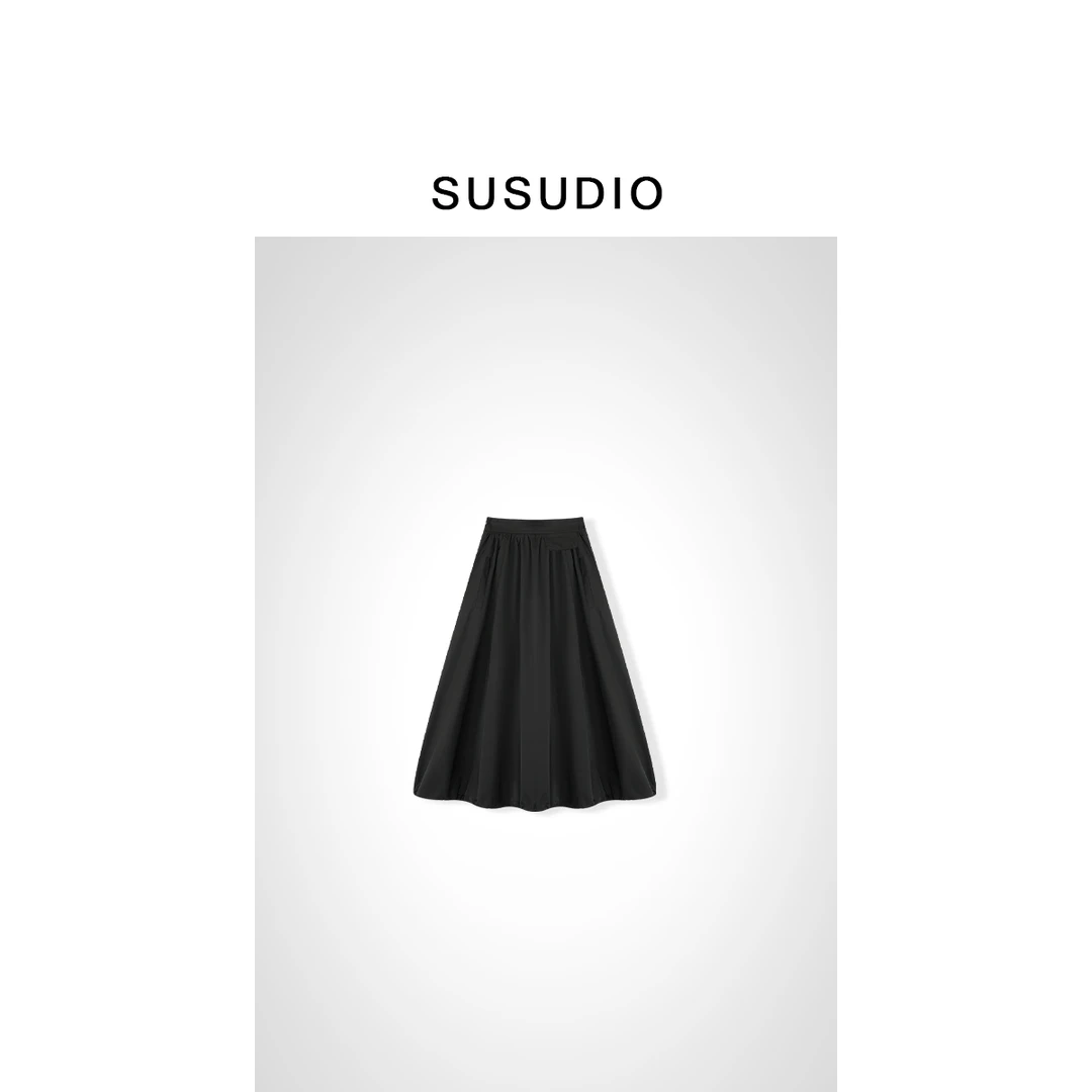 SUSUDIO①设计款舒适透气挺阔有型半身伞裙40010