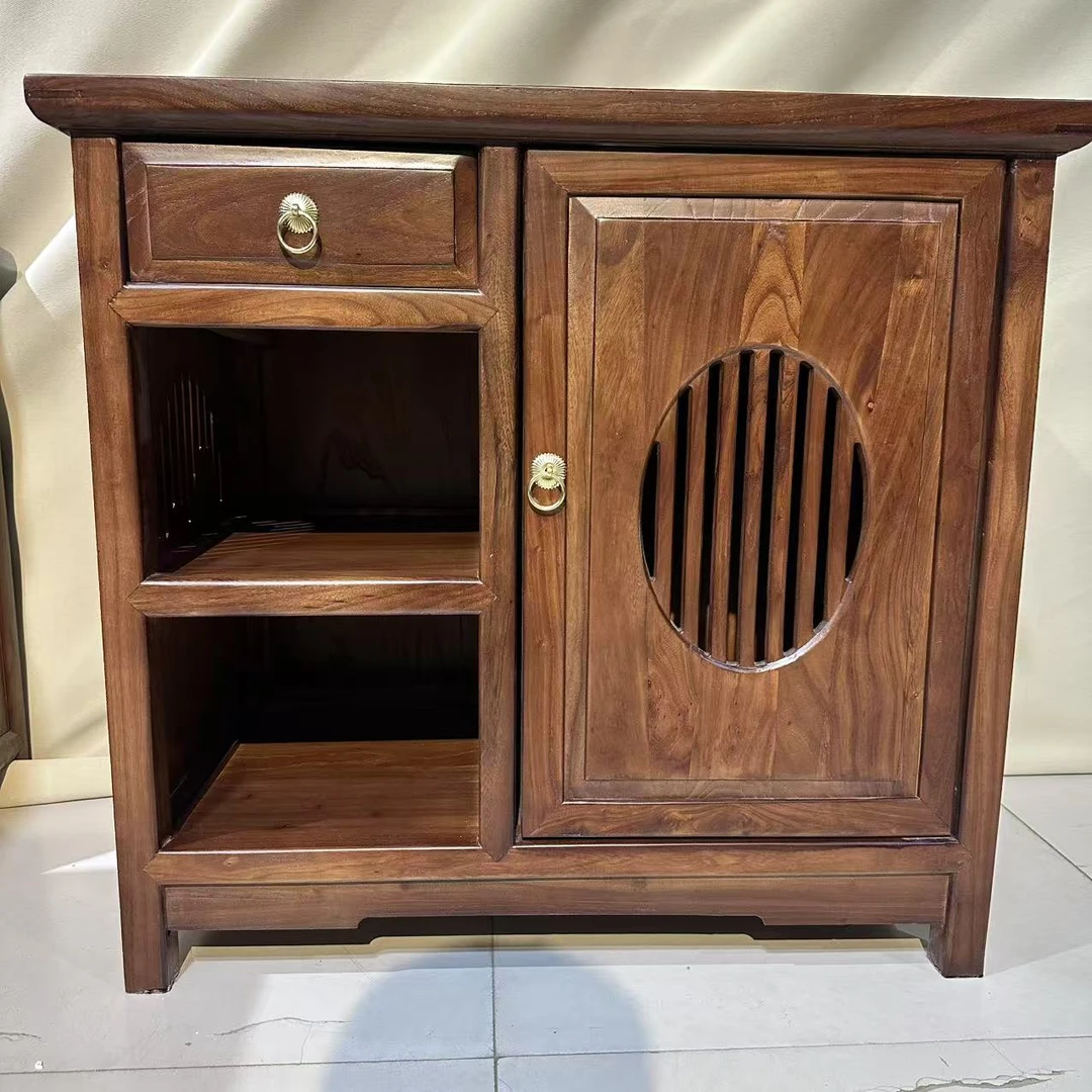 甄选实木茶水柜明月山水简约新中式