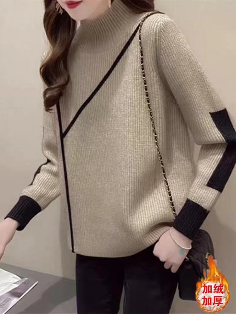 707春季半高领设计感女士毛衣