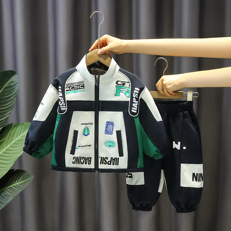 男童秋装套装痞帅儿童时髦洋气机车服中小童男孩春秋季炸街两件套