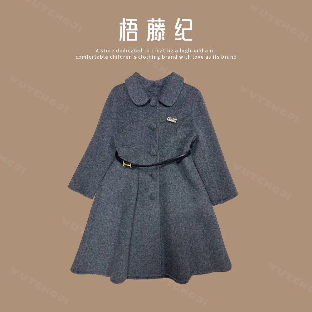 【以冬】【纯手工羊毛大衣】女童气质秋冬时尚中长款保暖外套24DY138