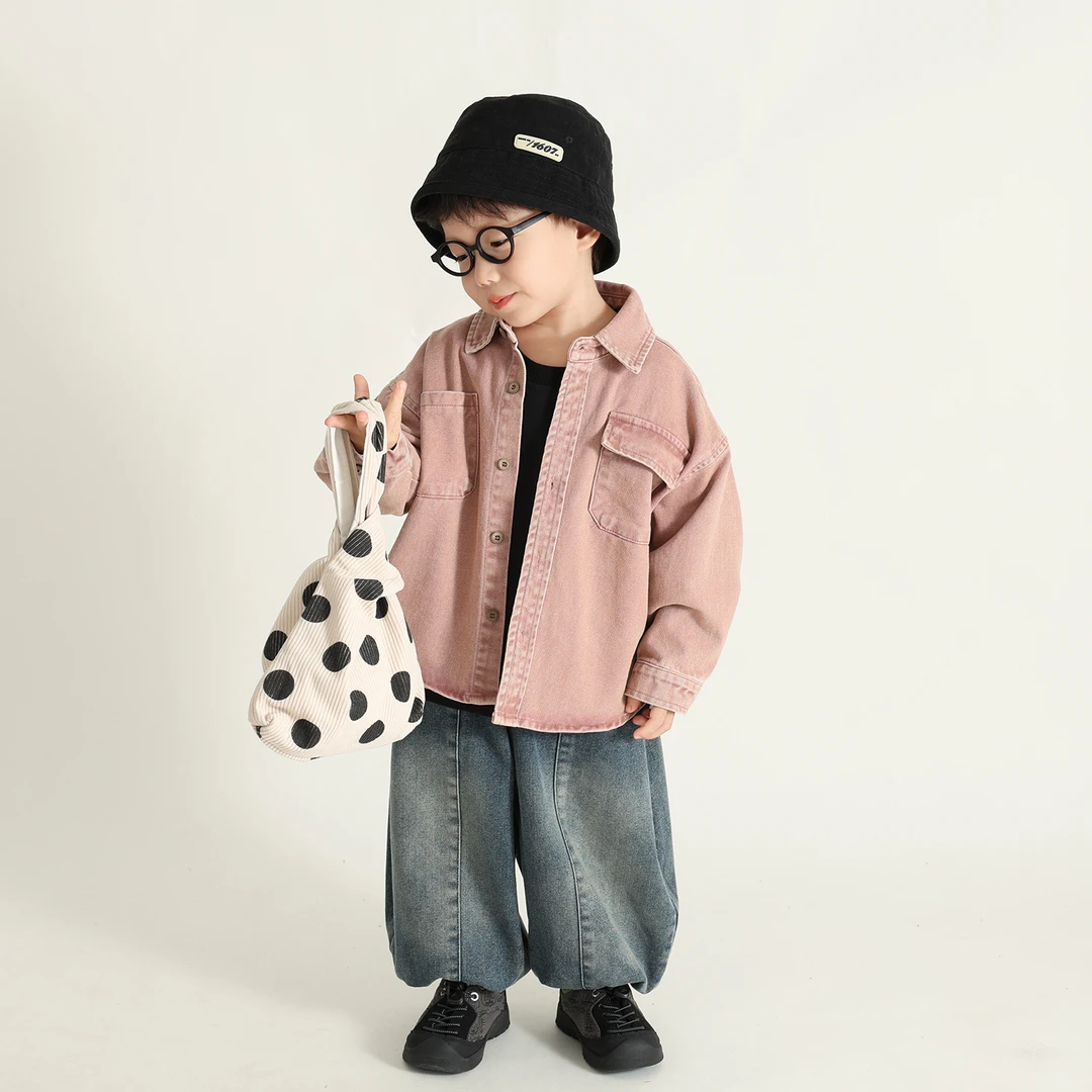 颜色炒好看~儿童宝宝纯棉衬衫外套2025秋季新款韩版宽松宝宝上衣