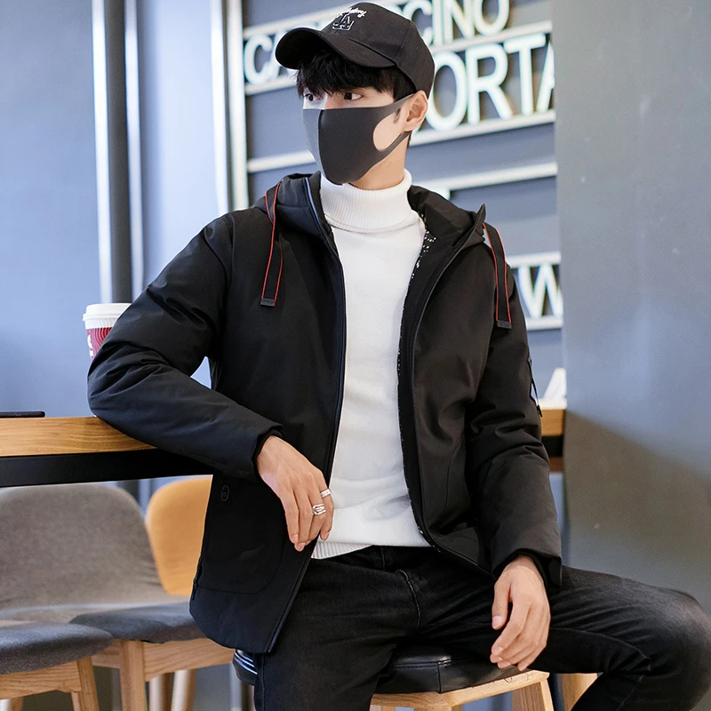 PLAYBOY/花花公子男士冬季款韩版连帽外套青少年男士休闲上衣夹克