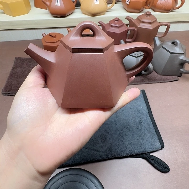 茶壶紫泥半手工六方霸王170cc