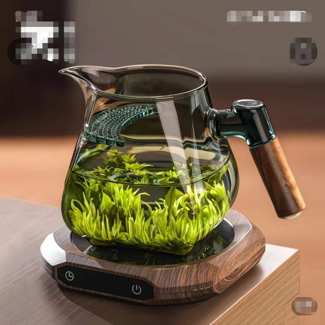 竹园茶玻璃泡茶壶2025新款绿茶泡茶器月牙公道杯耐热分茶器茶具