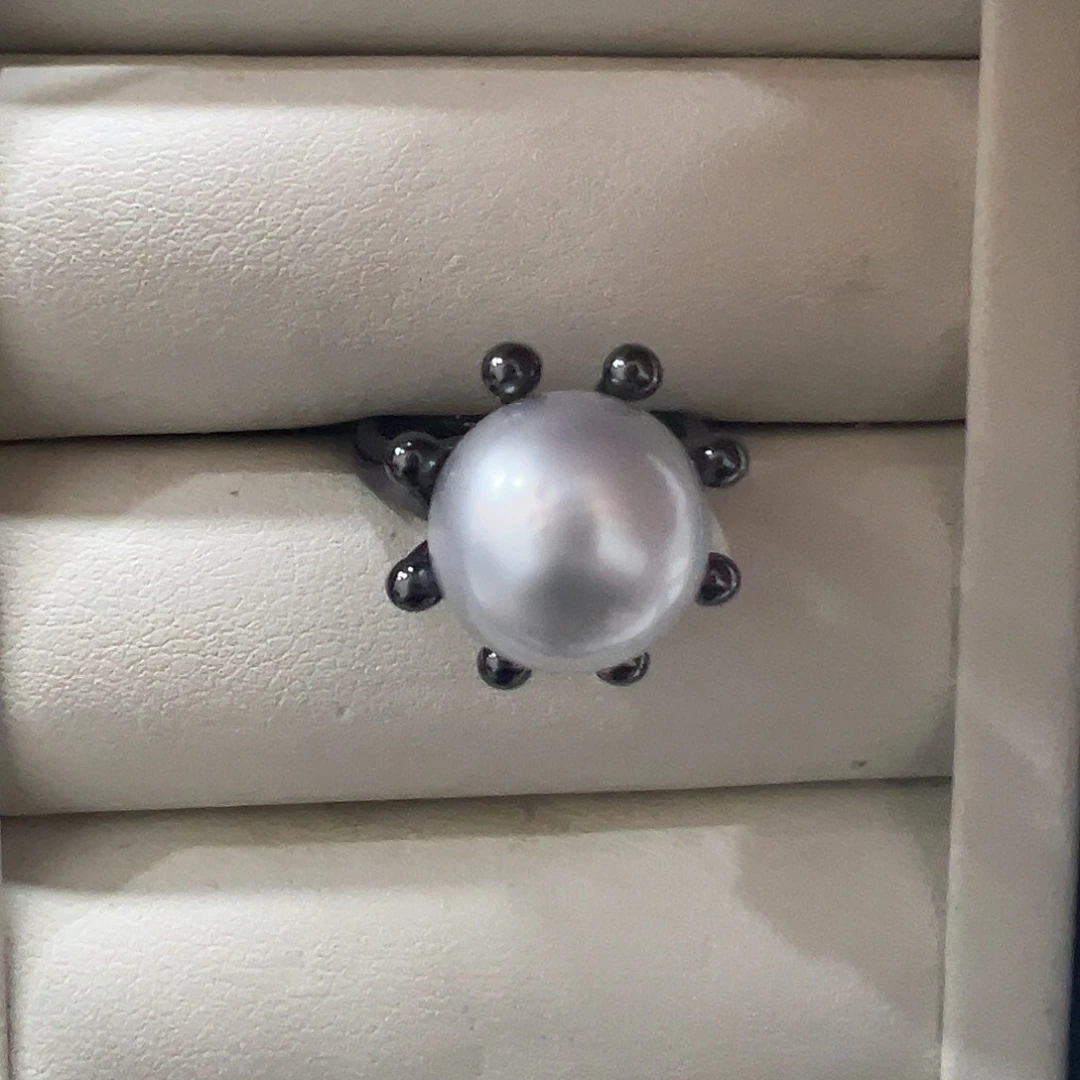 海水珍珠戒指银S925镶嵌