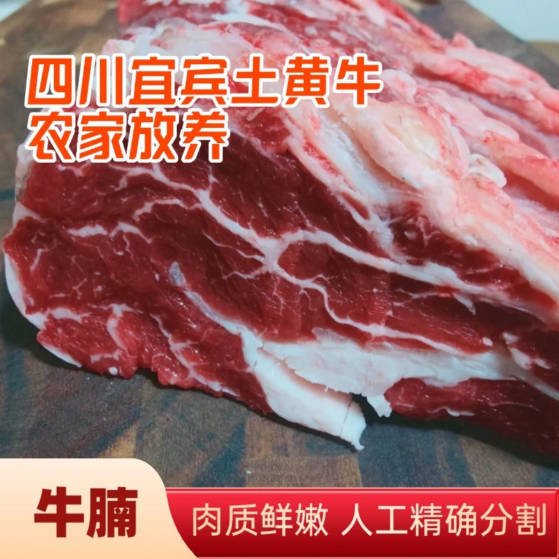 四川本地小黄牛-牛腩-新鲜屠宰黄标牛肉