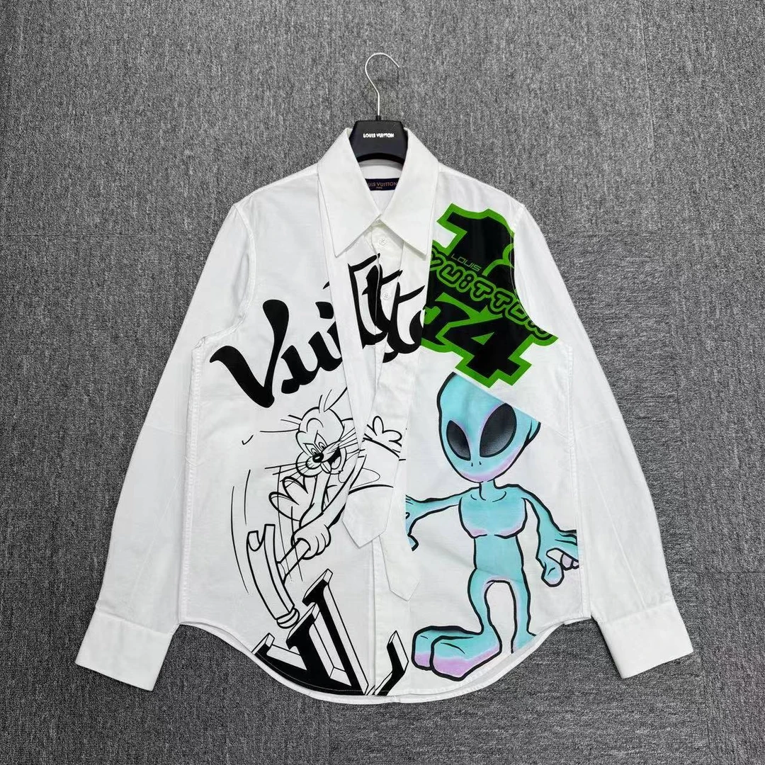 99新 LouisVuitton/路易威登 卡通印花图案衬衫/12332/M码