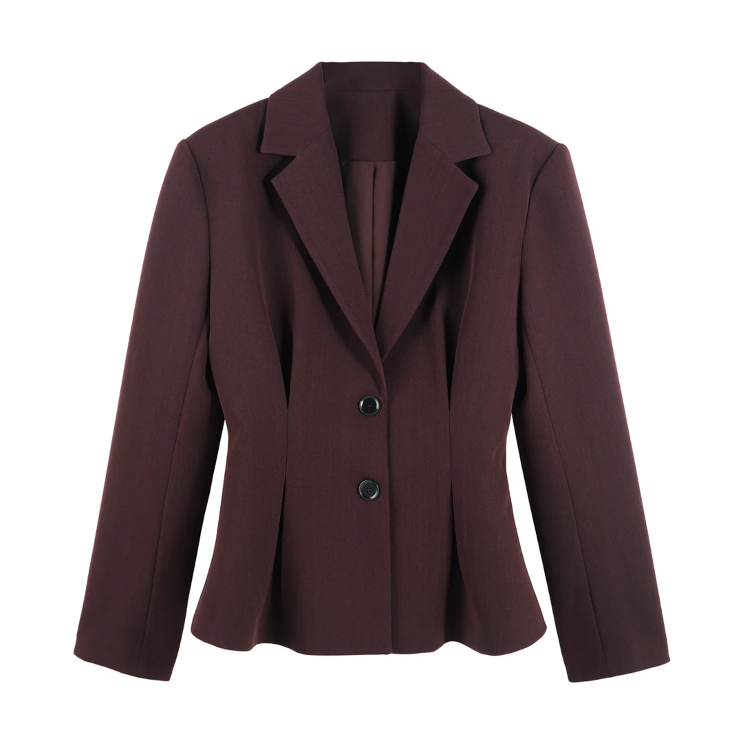 清！「京京」2025秋季新款通勤风 极简复古纯色翻领西SHBZW652041