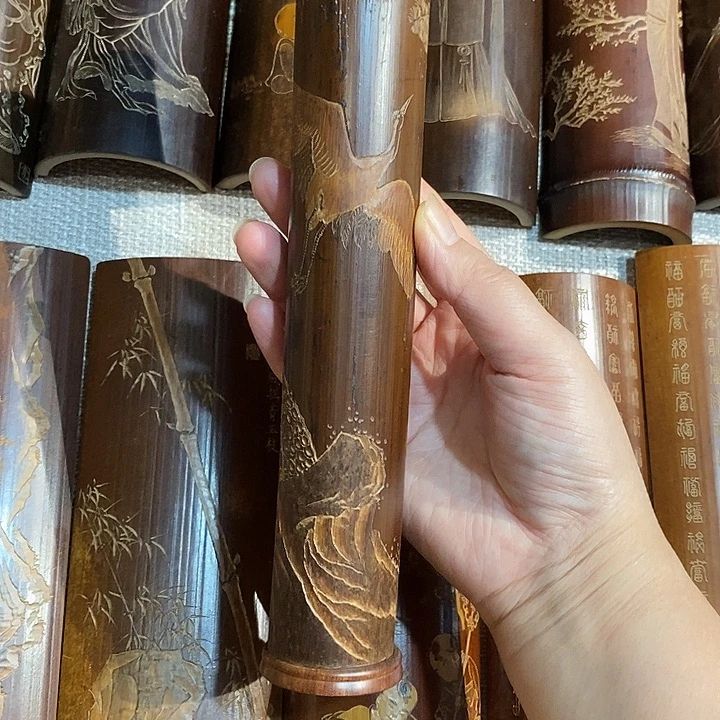 火***山老煤竹手工雕刻香筒