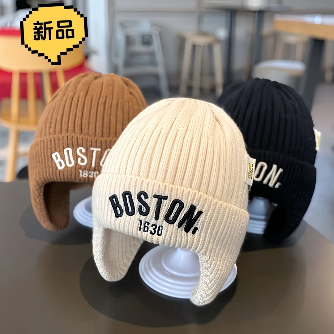 儿童秋冬韩版保暖ins针织护耳男童女童冬季宝宝套头毛线帽帽子
