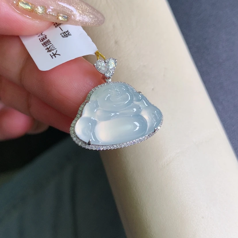 【闪购商品】翡翠颈饰18K金镶嵌佛公