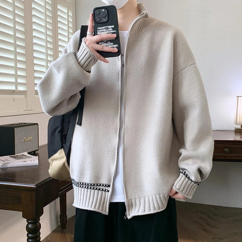 25年男士新款港风开衫韩系宽松男士毛衣开衫学生ins针织衫春秋季