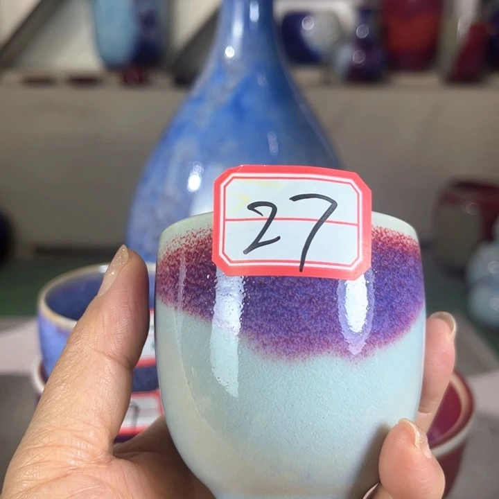 瓷片钧瓷手工艺品杯子