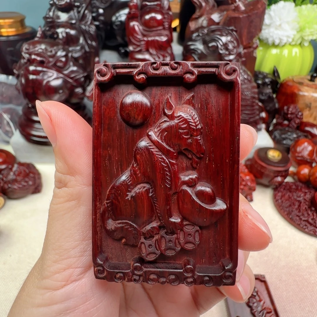 家***店把件小叶紫檀狗牌